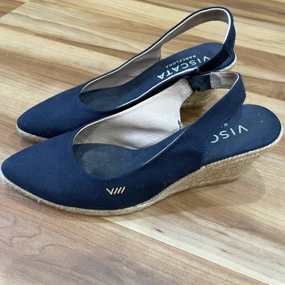 Viscata Lloret Canvas slingback wedge